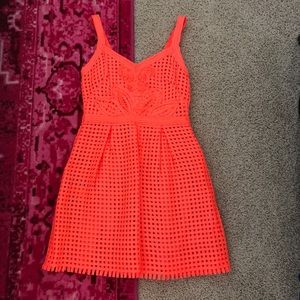 Yoana Baraschi neon coral woven dress NWOT